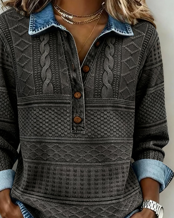 Dolores | Trendy Cardigan with Half Button and Collar