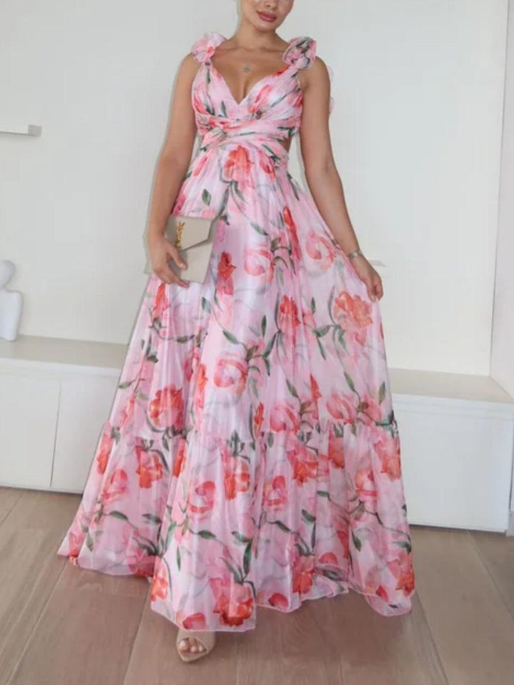Soléa™ | Backless Printed Maxi Dress