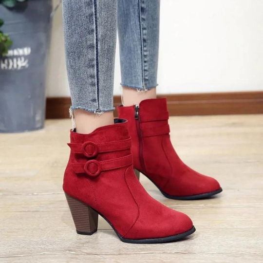 Gamora - Suede High-Heel Winter Ankle Boots for Women