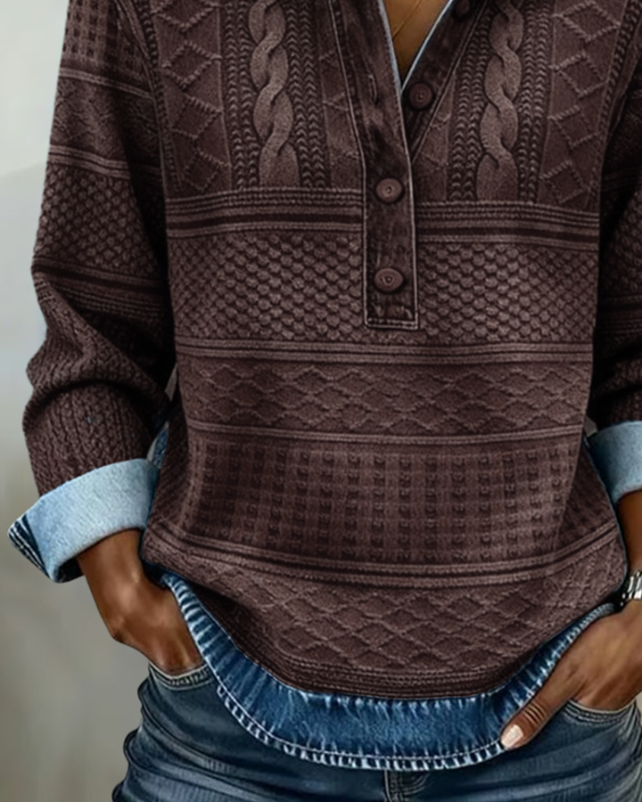 Dolores | Trendy Cardigan with Half Button and Collar