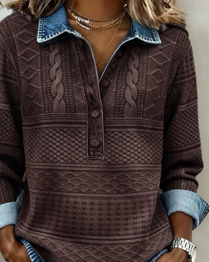 Dolores | Trendy Cardigan with Half Button and Collar