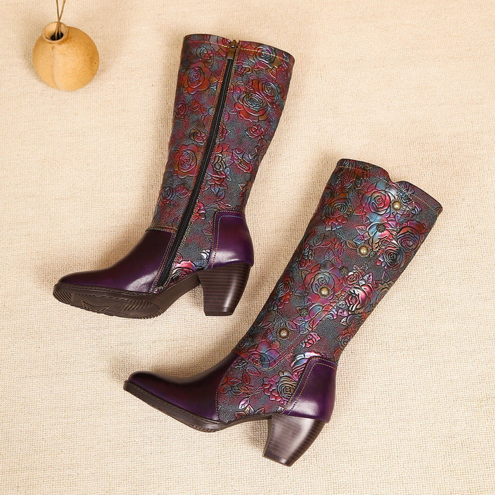 Retro Printed Hand-made Boots
