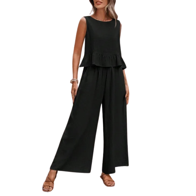 KAREN – Women’s Ruffle Hem Singlet & Wide Leg Pants
