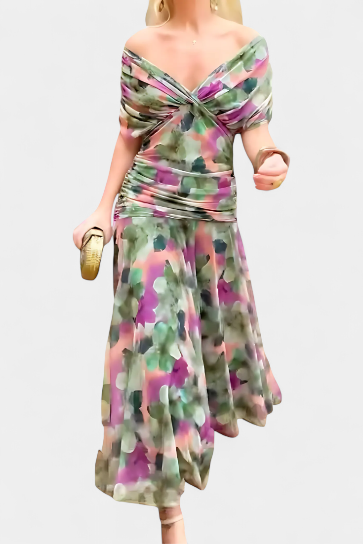 Alondra™ | Elegant Floral V-Neck Dress
