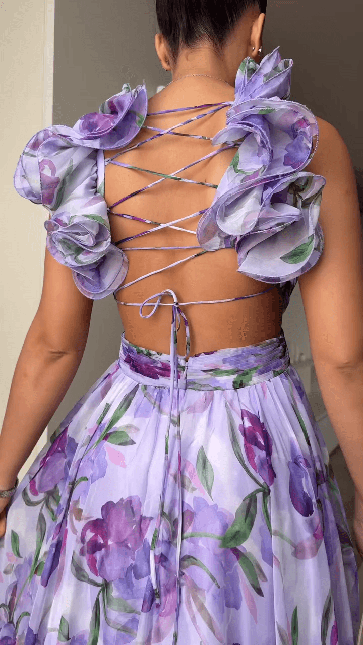 Soléa™ | Backless Printed Maxi Dress