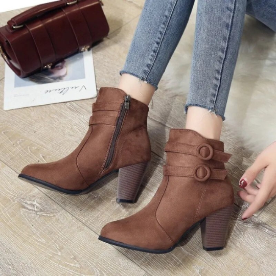 Gamora - Suede High-Heel Winter Ankle Boots for Women