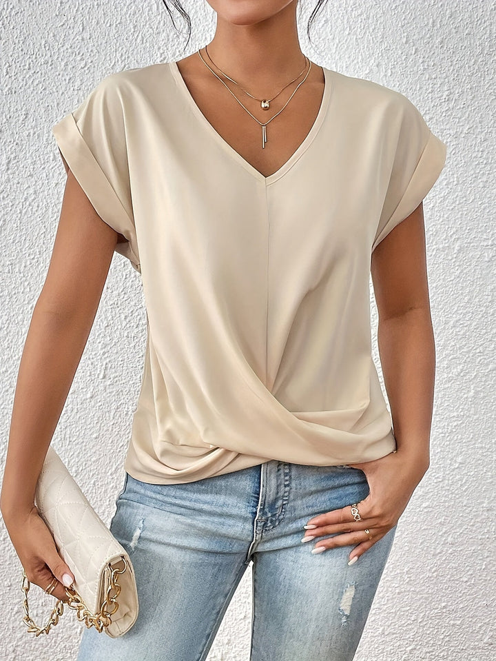KATHRINA™ | Elegant Twist-Front V-Neck Top