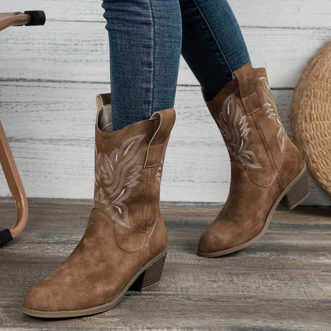 Teana | Western Mid Calf Boots