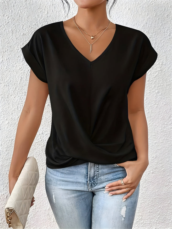 KATHRINA™ | Elegant Twist-Front V-Neck Top