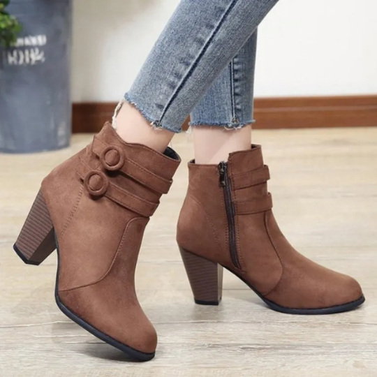 Gamora - Suede High-Heel Winter Ankle Boots for Women