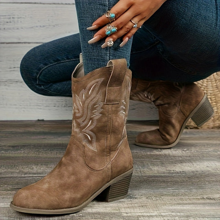 Teana | Western Mid Calf Boots