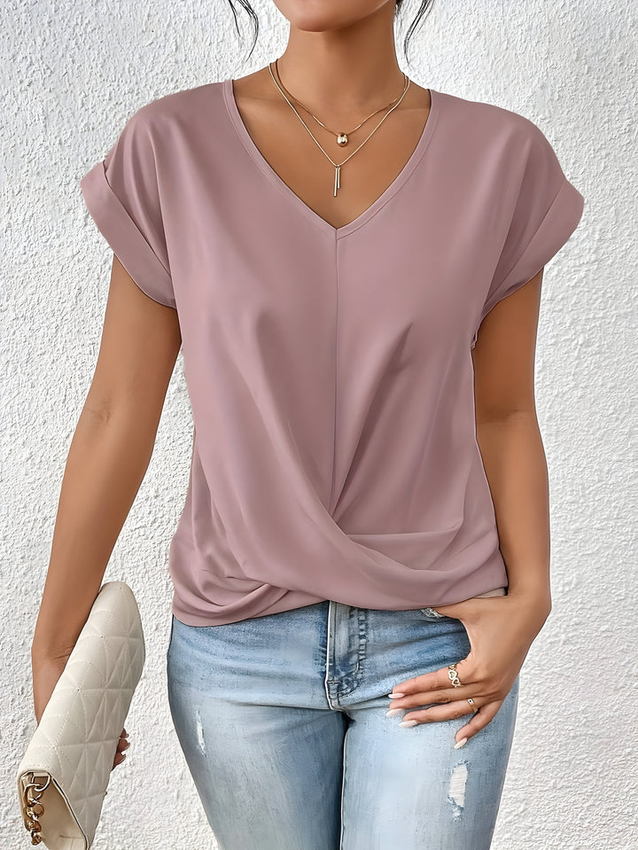 KATHRINA™ | Elegant Twist-Front V-Neck Top