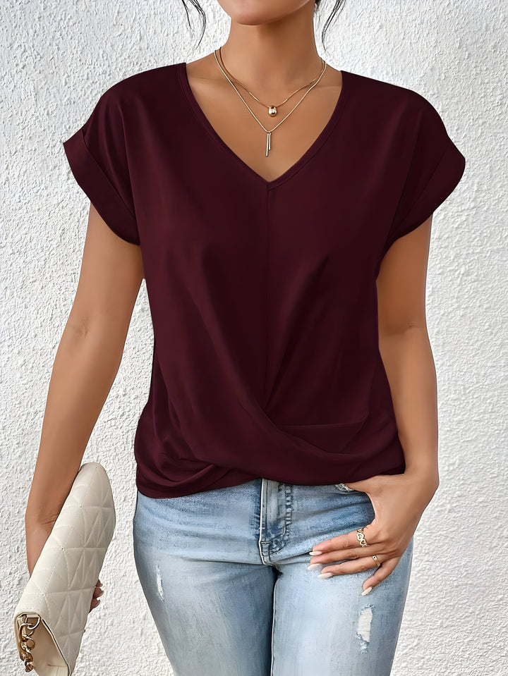 KATHRINA™ | Elegant Twist-Front V-Neck Top
