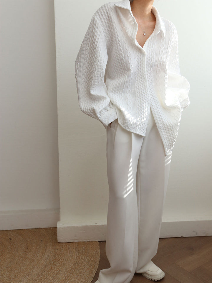 Lavine™ | Cable Knit Oversized Shirt