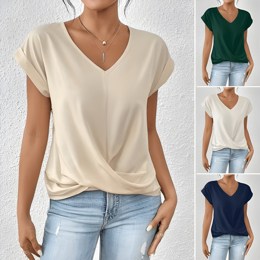 KATHRINA™ | Elegant Twist-Front V-Neck Top