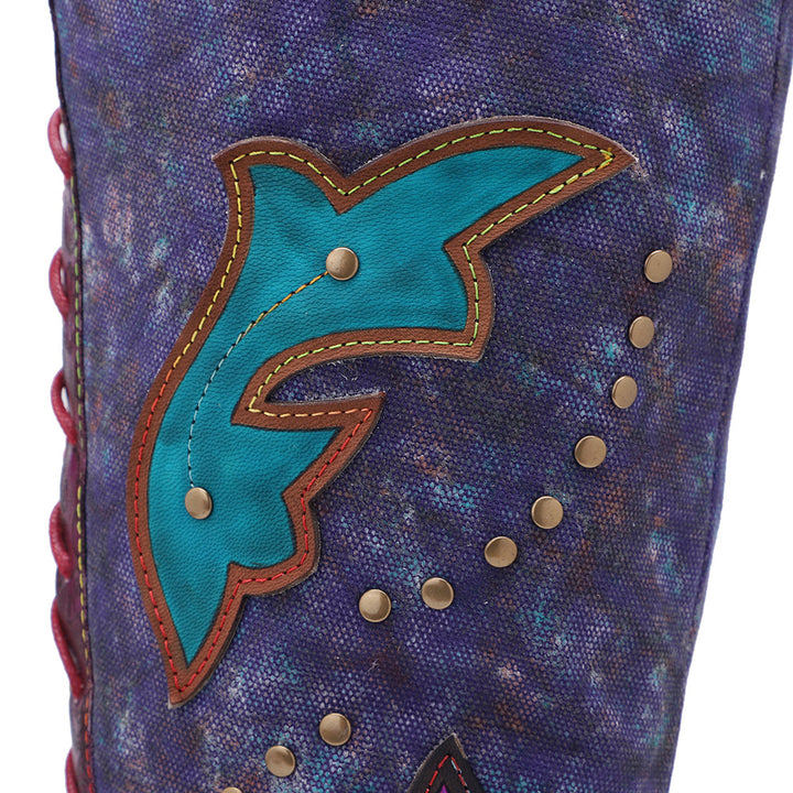 Retro Handmade Leather Flat Bottomed Boots
