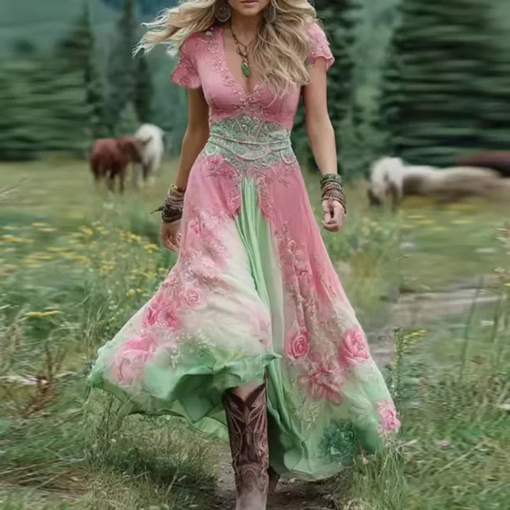 Celestine | Tailored Flowing Floral Dress