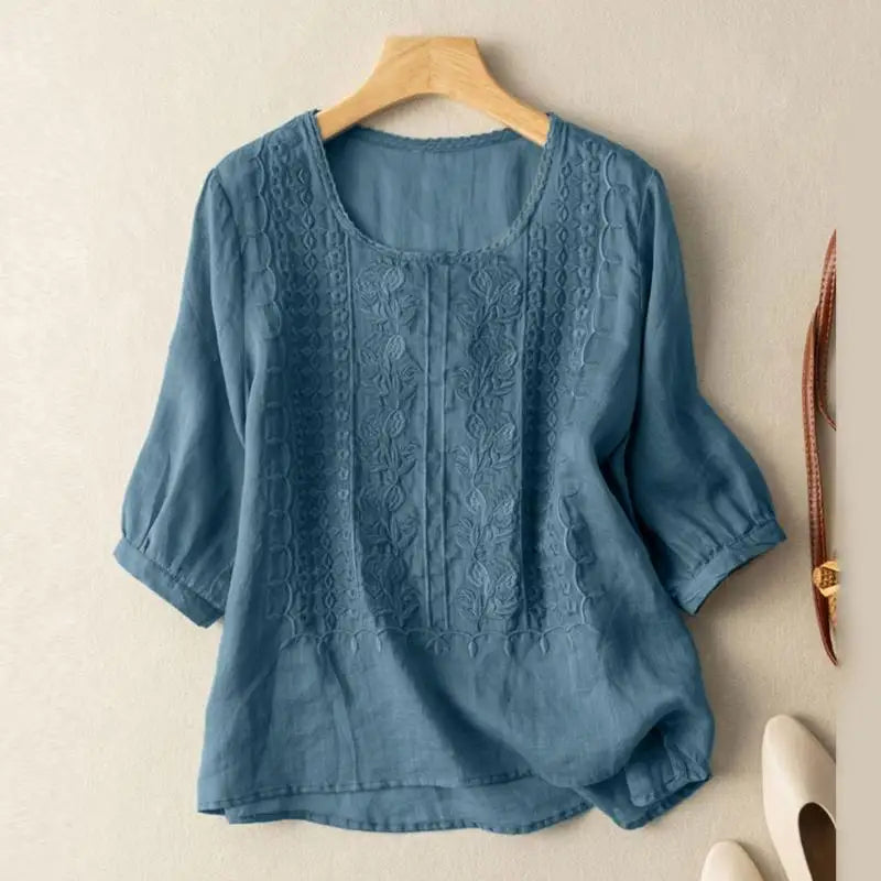Shania – Embroidered Relaxed Blouse