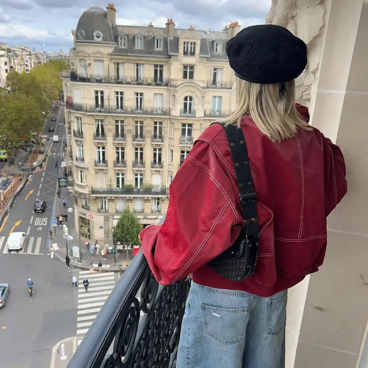 Naenia™ | Leather Bomber Jacket