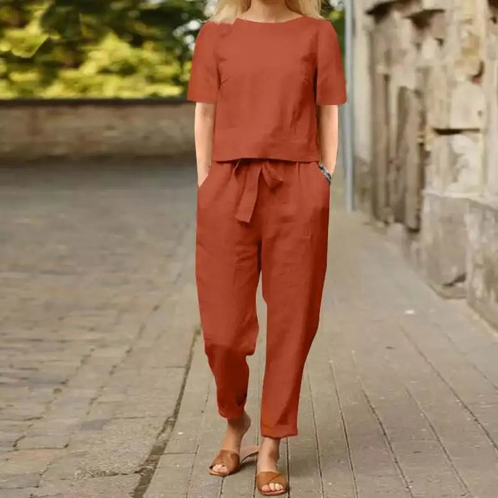 Alviera™ | Elegant Two-Piece Linen Set