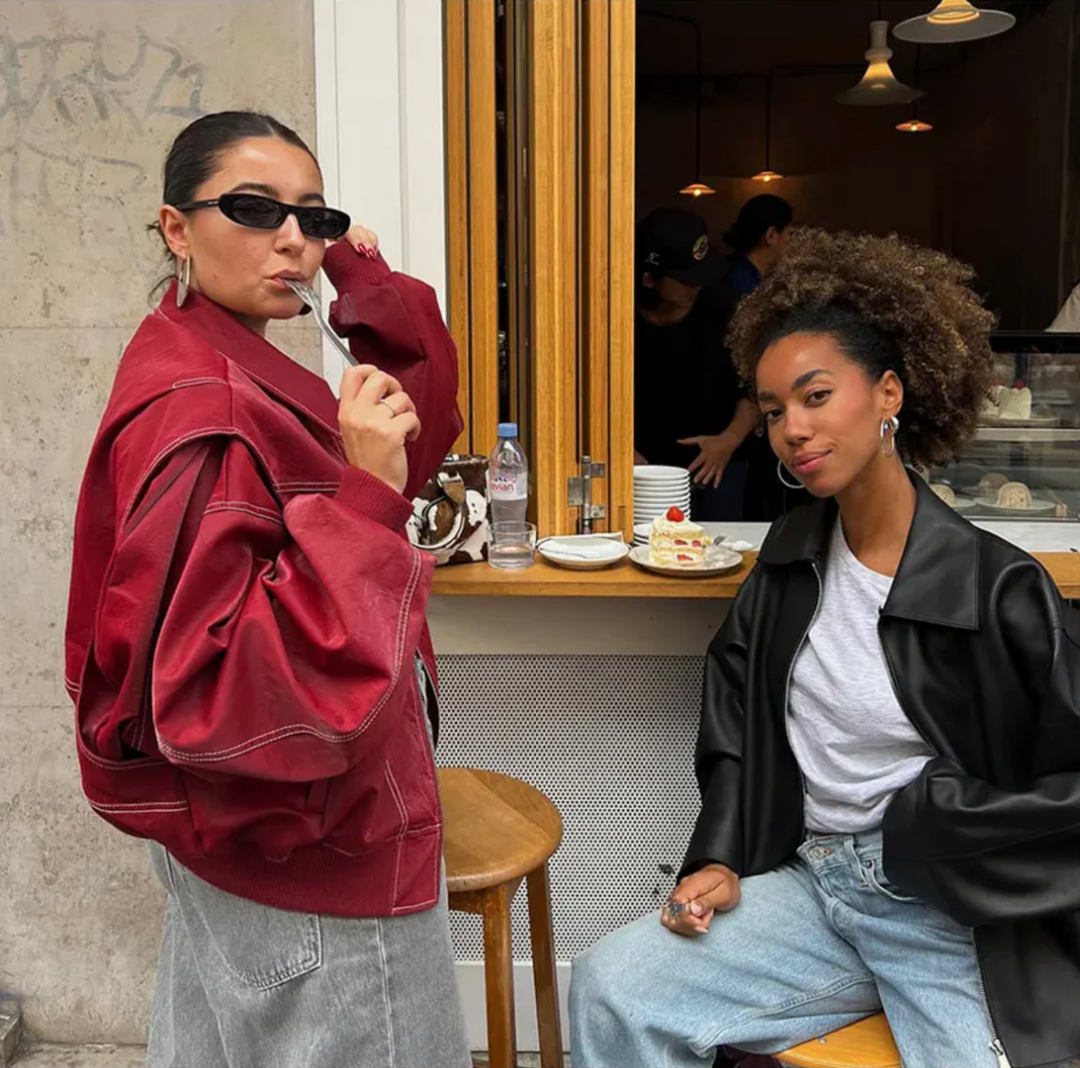 Naenia™ | Leather Bomber Jacket