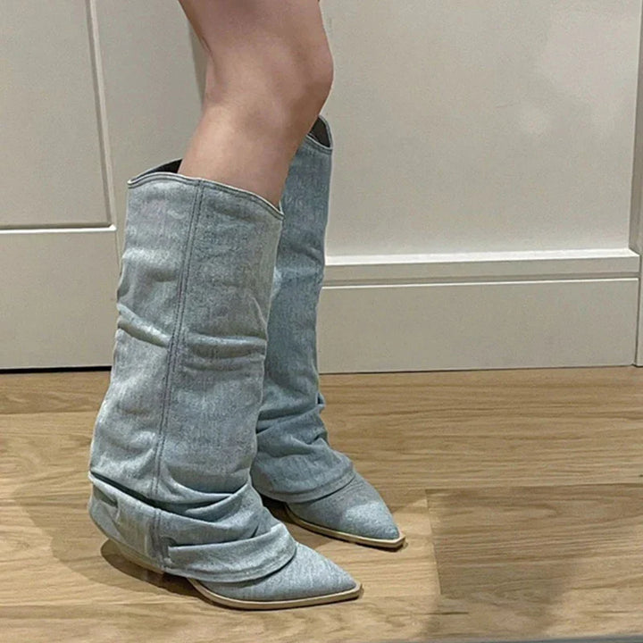 Polly™ Denim Knee-High Boots