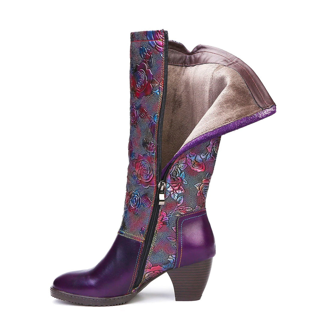 Retro Printed Hand-made Boots
