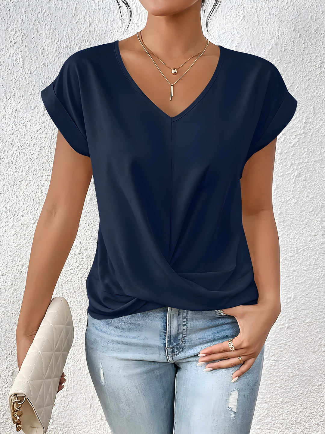 KATHRINA™ | Elegant Twist-Front V-Neck Top