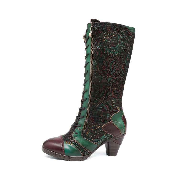 Retro Handmade Leather Patchwork Boots